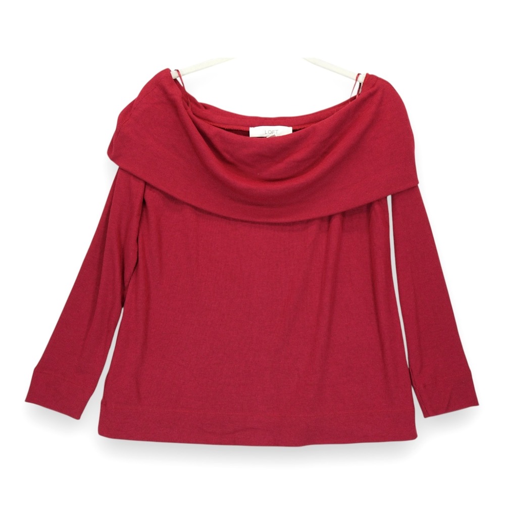 NWT Loft Women's Top Sweater‎ Off The Shoulder Long Sleeve Pullover Large